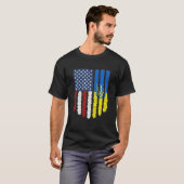 Ukrainische amerikanische Flagge Ukraine USA Ameri T-Shirt (Vorne ganz)