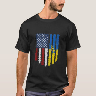 Ukrainische amerikanische Flagge Ukraine USA Ameri T-Shirt