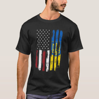 Ukrainische amerikanische Flagge USA Ukraine Roots T-Shirt