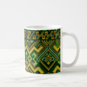 Ukrainische Art-Kreuz-Stich-Muster-Tasse Kaffeetasse