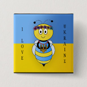 Ukrainische Bienen-Reihe Button