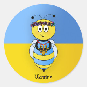 Ukrainische Bienenserie Runder Aufkleber