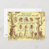 Ukrainische Bienenzucht-Briefmarke Postkarte (Vorne/Hinten)