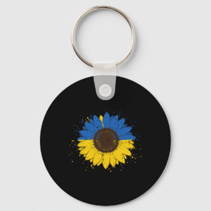 Ukrainische Blaue Gelbe Sonnenblume Ukraine Blumen Schlüsselanhänger