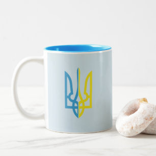 Ukrainische blaue/gelbe Tryzub Tasse