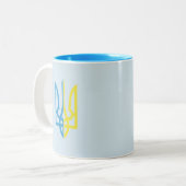 Ukrainische blaue/gelbe Tryzub Tasse (Vorderseite Links)