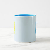 Ukrainische blaue/gelbe Tryzub Tasse (Mittel)