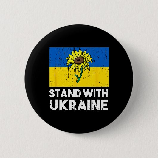 Ukrainische Blume Sonnenblume Stand mit Ukraine Button (Vorderseite)