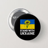 Ukrainische Blume Sonnenblume Stand mit Ukraine Button (Vorne & Hinten)