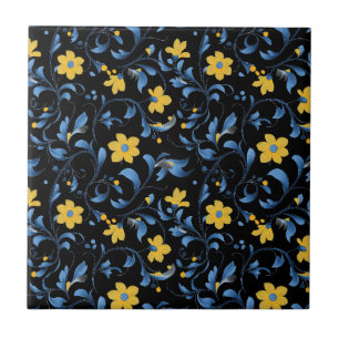 Ukrainische Blumenvolksmotiven Fliese