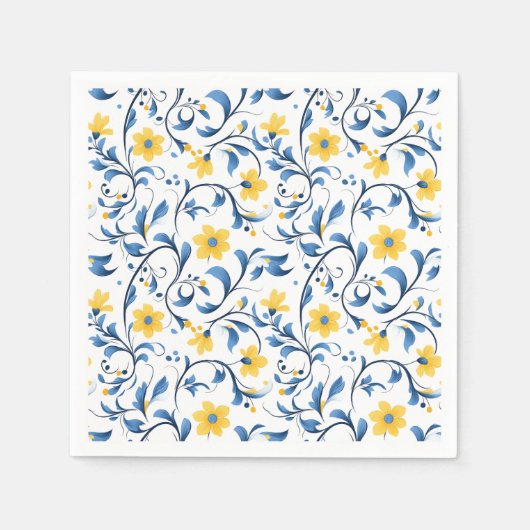 Ukrainische Blumenvolksmotiven.  Serviette (Vorderseite)