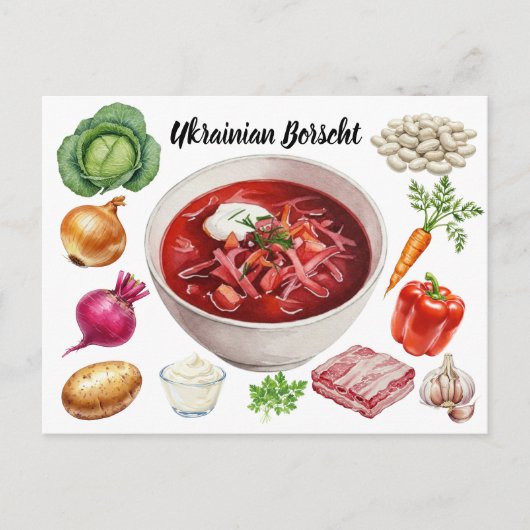Ukrainische Borscht Postcard Postkarte (Vorderseite)