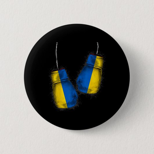 Ukrainische Boxfans Geschenke Flagge Kampf Handsch Button (Vorderseite)