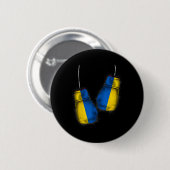 Ukrainische Boxfans Geschenke Flagge Kampf Handsch Button (Vorne & Hinten)