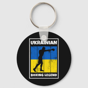 Ukrainische Boxlegende mit Flagge für die Ukraine Schlüsselanhänger