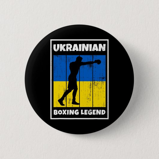 Ukrainische Boxlegende mit Flagge für Ukraine Boxe Button (Vorderseite)