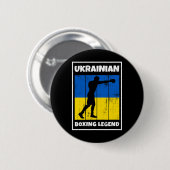 Ukrainische Boxlegende mit Flagge für Ukraine Boxe Button (Vorne & Hinten)