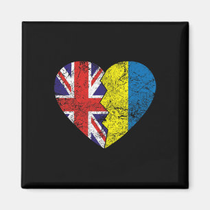 Ukrainische britische Flaggen Herz Vereinigtes Kön Magnet