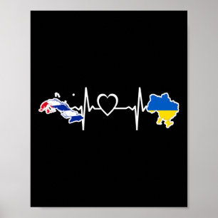 Ukrainische Cun-Flagge - Ukraine Cu Herzschlag Poster