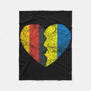Ukrainische Deutsche Flagge Herz Deutschland Ukrai Fleecedecke