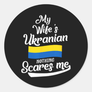 Ukrainische Ehefrau Ukraine Ehemann Jubiläum Hochz Runder Aufkleber