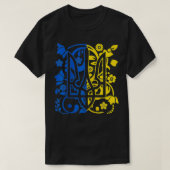Ukrainische Emblem-Wappen mit Volksflo T-Shirt (Design vorne)