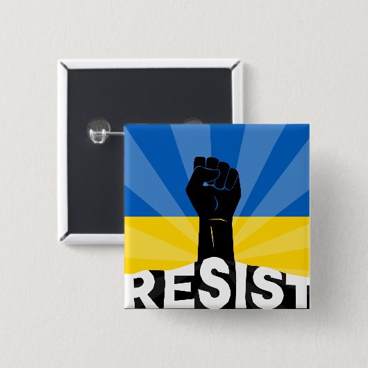 Ukrainische Fahne Button (Vorne & Hinten)