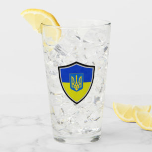 Ukrainische Fahne Glas