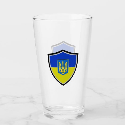 Ukrainische Fahne Glas (Vorderseite)