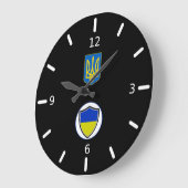 Ukrainische Fahne Große Wanduhr (Winkel)