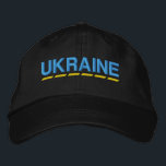 UKRAINISCHE Farben Blau und Gelb auf Schwarz Bestickte Baseballkappe<br><div class="desc">UKRAINIAN Farben Blau und Gelb auf schwarz bestickt hat,  um Ihre Unterstützung für die Ukraine zu zeigen!</div>