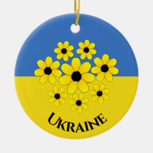 Ukrainische Flag Design Keramik Ornament