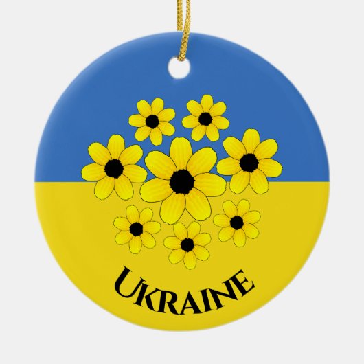 Ukrainische Flag Design Keramik Ornament (Vorne)