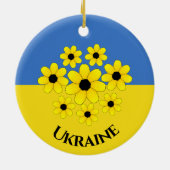 Ukrainische Flag Design Keramik Ornament (Hinten)