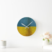 Ukrainische Flag Runde Wanduhr (Zuhause)