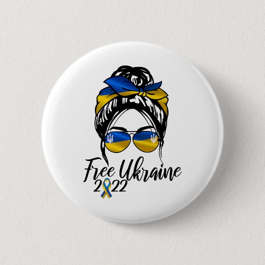 Ukrainische Flagge2 Button (Vorderseite)