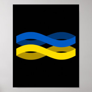 Ukrainische Flagge Band Unterstützung der Ukraine  Poster