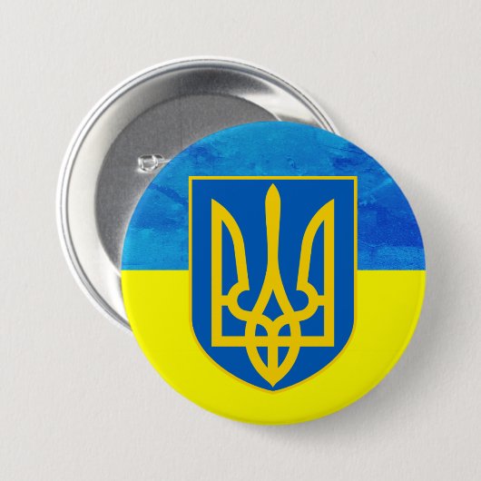 ukrainische Flagge Button (Vorne & Hinten)