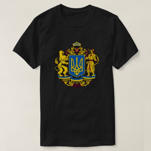 Ukrainische Flagge Coat of arms tryzub Nationales T-Shirt (Design vorne)