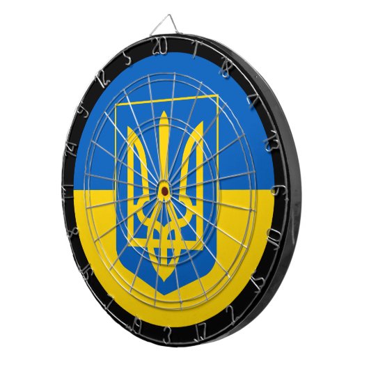 Ukrainische Flagge Dartboard & Ukraine / Spielbret Dartscheibe (Vorderseite rechts)