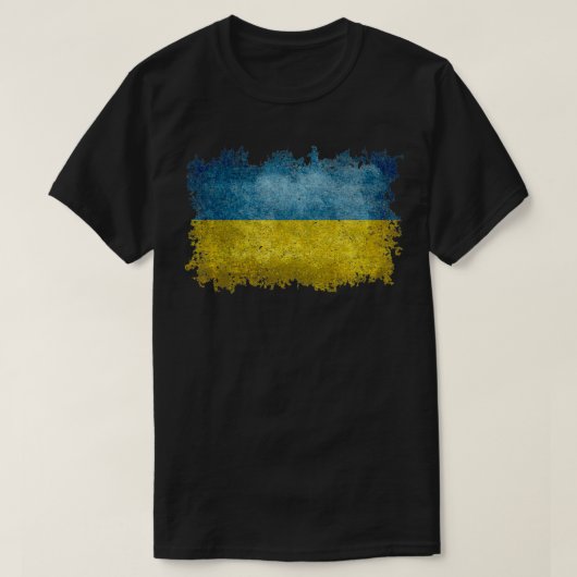 Ukrainische Flagge der Ukraine Not leidende Art Pu T-Shirt (Design vorne)