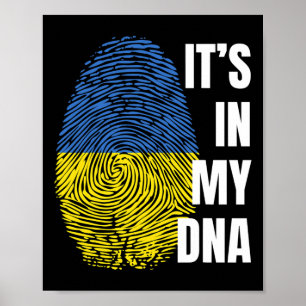 Ukrainische Flagge DNA-Fingerabdruck Ukraine Poster