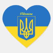 Ukrainische Flagge, Emblem & Ukraine Urlaub / Spor Herz-Aufkleber (Vorderseite)