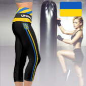 Ukrainische Flagge, Emblem und ukrainische Mode /s Capri Leggings