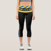 Ukrainische Flagge, Emblem und ukrainische Mode /s Capri Leggings (Vorderseite)