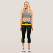 Ukrainische Flagge, Emblem und ukrainische Mode /s Capri Leggings (Vorderseite)