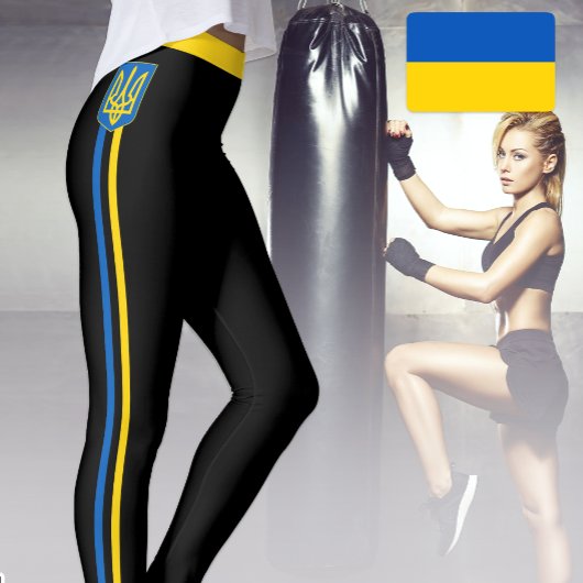 Ukrainische Flagge, Emblem und ukrainische Mode /s Leggings