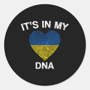 Ukrainische Flagge Es Ist In Meiner Dna Ukraine-Fl Runder Aufkleber