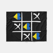 Ukrainische Flagge Farbige Herzen  Fleecedecke (Vorderseite (Horizontal))