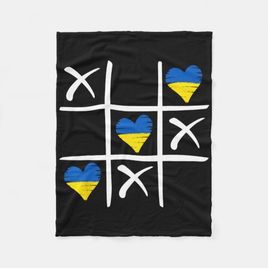 Ukrainische Flagge Farbige Herzen  Fleecedecke (Vorderseite)